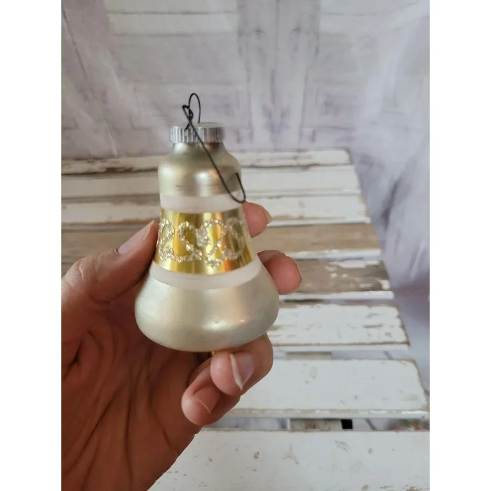 West Germany vintage‎ bell glass ornament Xmas holi